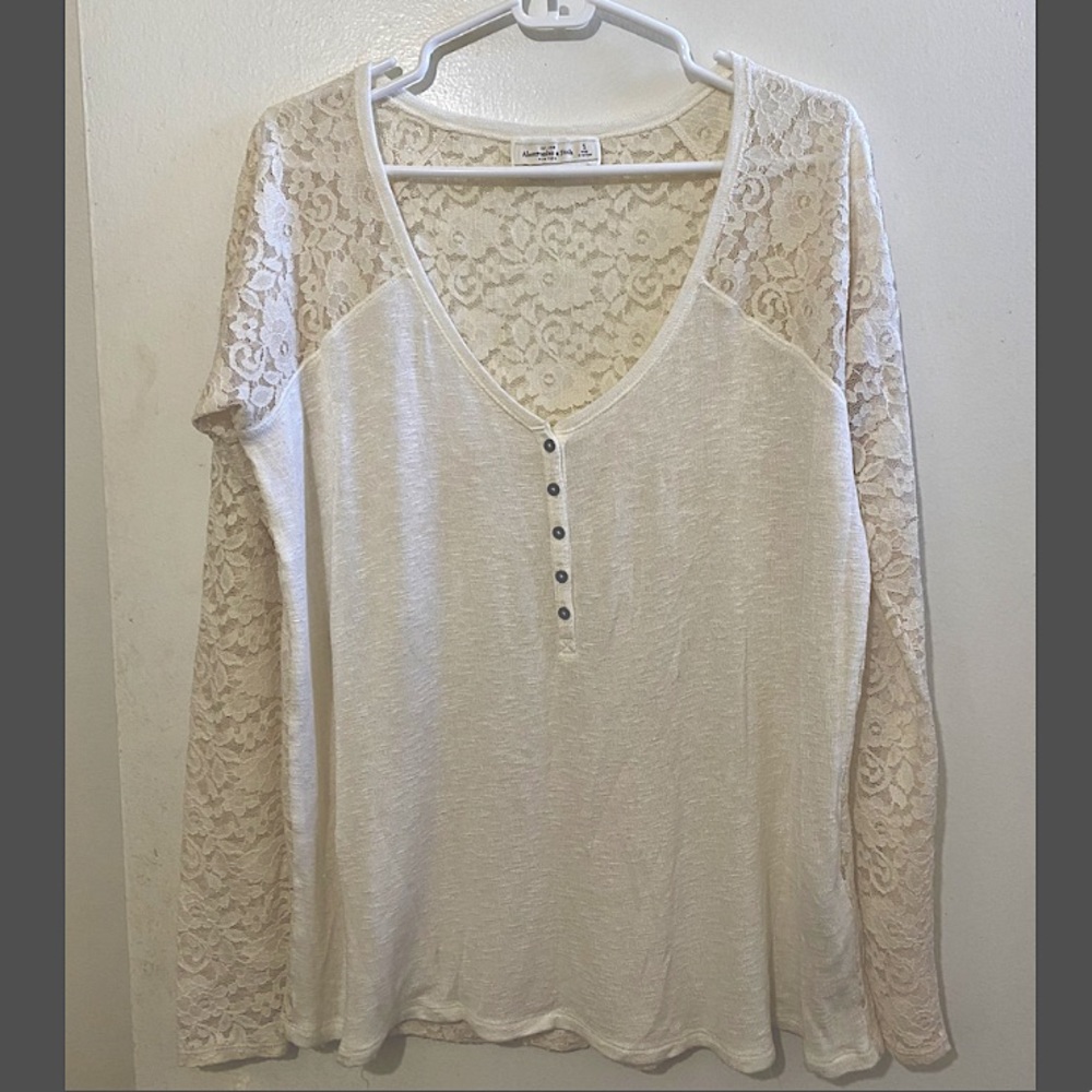 Abercrombie Long- Sleeve Lace Top